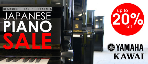  For a limited time period, enjoy up to 20% off the list price in our Japanese piano sale. Discounts apply to the popular Yamaha, Kawai and Apollo range of grand and upright pianos. With more than 50 models for sale in store, why not buy your next piano from Yorkshire's premier Yamaha dealer.