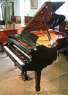 A brand new, Wendl & Lung Model 178 Professional II grand piano with a black case and polyester finish. 