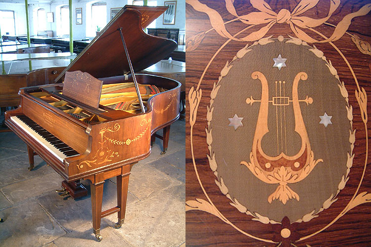 Schiedmayer Grand Piano  with an Inlaid, Adams Style Case