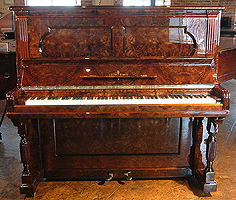 Restored, Burr Walnut Steinway Upright  Piano For Sale