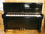 A brand new, Boston UP118 Performance Edition upright piano with a black case and polyester finish. Designed by Steinway and Sons. Featuring: Octagrip Pinblock, Tapered Solid Spruce Soundboard, Massive Staggered Backposts, All wooden Action Parts, Slow-Fall Fallboard, Movable Upper Panel Allows Tonal Escapement, Longer Music Rest Accomodates More Music 