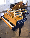 A Rippen grand piano with an aluminium case.