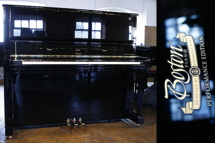 Brand new,  Boston 132 upright piano with a black case