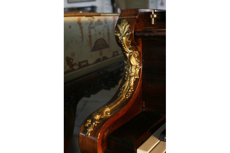 Bechstein piano cheek with ornate, ormolu mounts