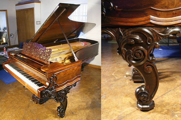 An 1870, Steinway concert grand piano with a rosewood case