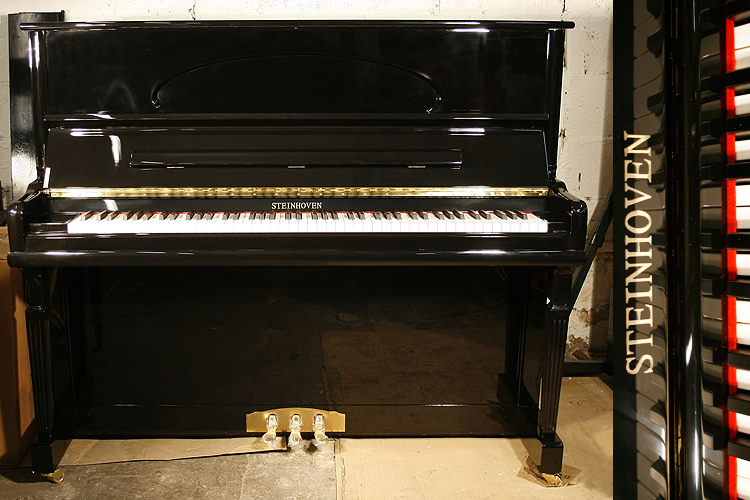 Brand new,  Steinhoven model HG-128 upright piano with a black case