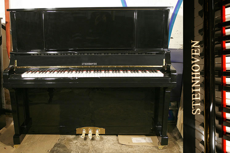 Brand new,  Steinhoven model HG-133 upright piano with a black case