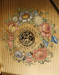 Guido Bizzi Harpsichord decal on soundboard. We are looking for Steinway pianos any age or condition.