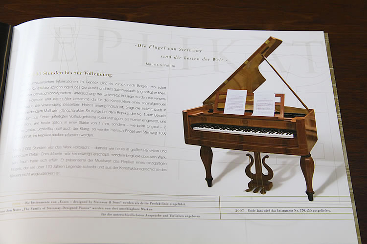  Steinway catalogue explaining the history of this piano design