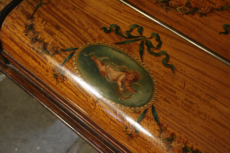 Ascherberg Neoclassical inlay on piano fall featuring shells, flowers and foliage