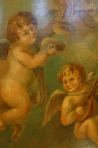 Payne hand-painted cherub close-up