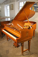 Steinway Model O Grand piano For Sale with a Satinwood Case, Hand-Painted with Neoclassical Designs