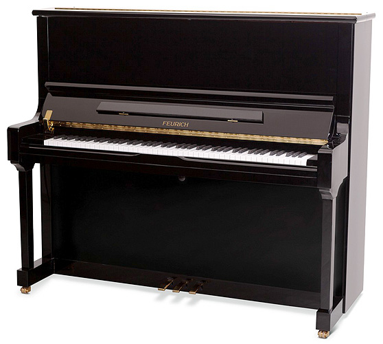 福里希（Feurich）型号 133 立式钢琴（全新），黑色外壳