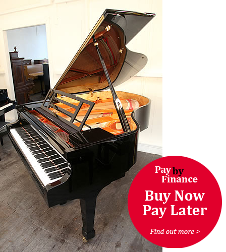 Feurich Model 178 grand Piano for sale with a black case.