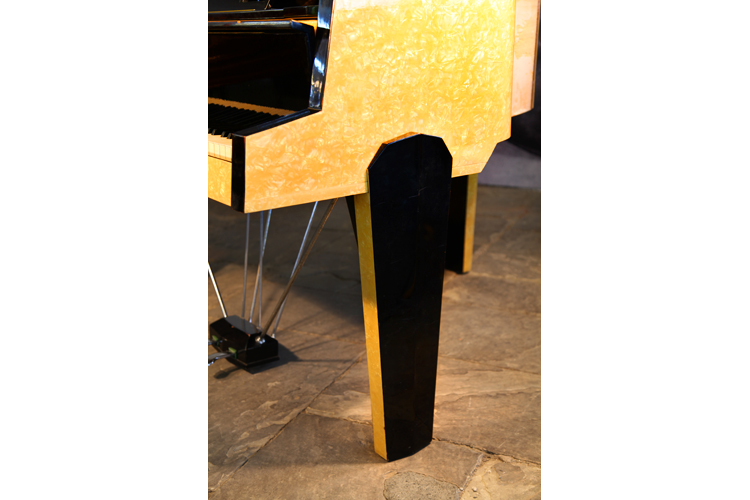 Zimmermann geometric piano leg in contrasting black and yellow formica