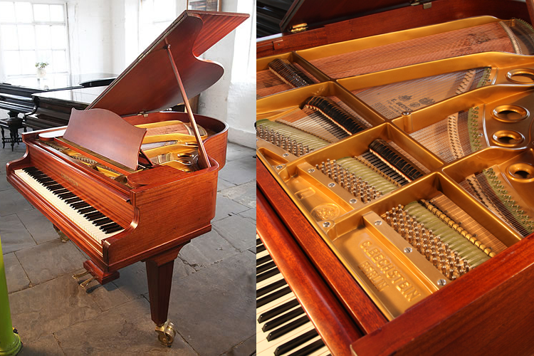 A Bechstein Model L grand piano with a mahogany case and dual casters