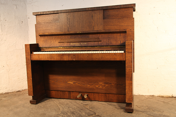 Gerhard Adams upright piano with a Modernist, Oak Case