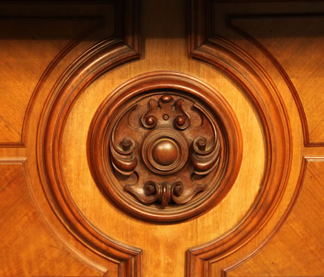Oscar Gerbstadt piano carved, panel detail