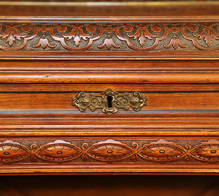 Oscar Gerbstadt piano fall carved detail