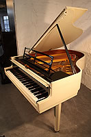 A 1978, Steinway & Sons Model M Grand Piano with a Black and White Case Designed by Ivar Tengbom