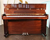 Piano for sale. A brand new Steinhoven Model UP113 upright piano with a mahogany case. 