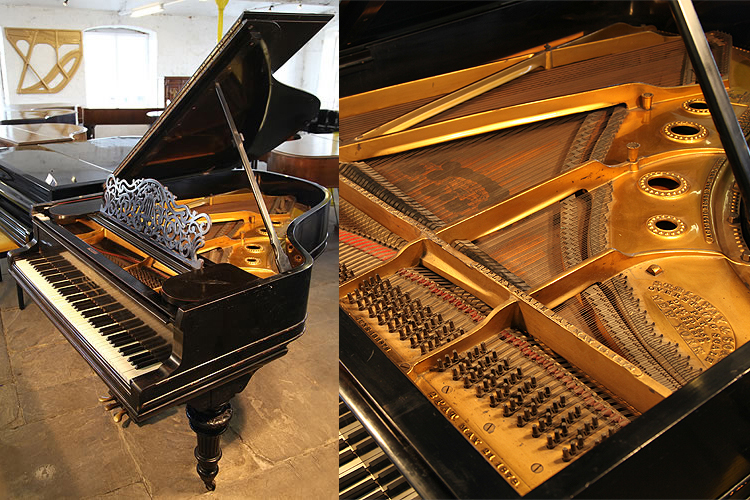 A 1905, Steinway Model O grand piano with an ebonised case and carved, turned legs