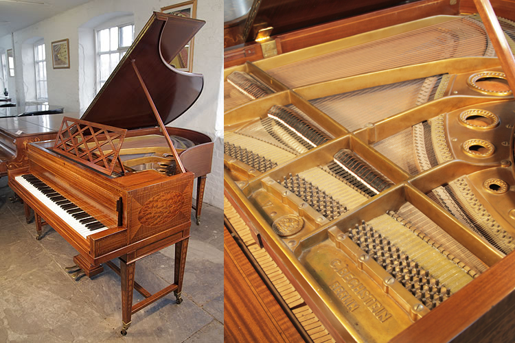 Sheraton style, Bechstein Model V grand piano with a mahogany case
