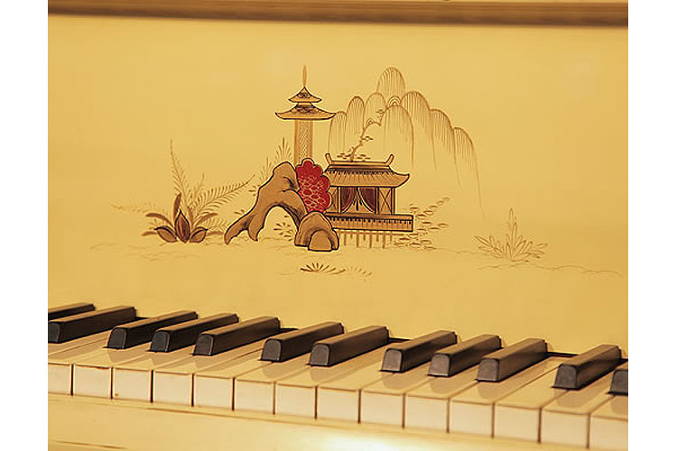D'Almaine Japanese paintings on piano fall