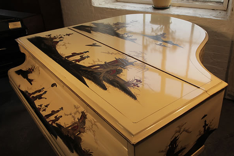 D'Almaine Japanese paintings on piano lid