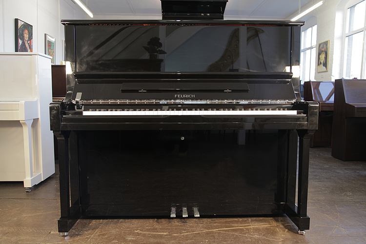 Brand new,   Feurich Model 133 Concert upright piano with a black case
