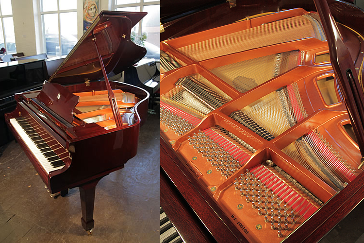 A 2012, Halle and Voight WG160 baby grand piano for sale with a mahogany case and fitted Baldwin Concertmaster II system
