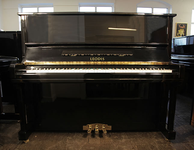 Brand New, Leodis 126 upright Piano for sale with a black case.