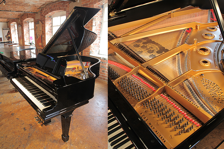 A 1901, Steinway Model A grand piano with a black case and spade legs