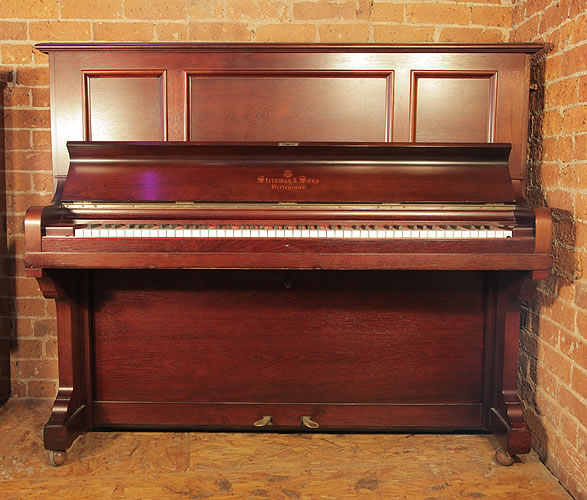 A 1906, Steinway Model K vertegrand upright piano with a rosewood case