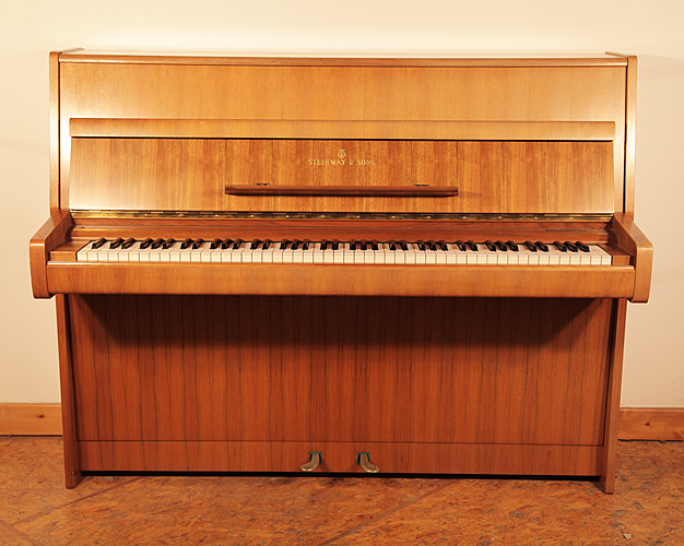 Steinway Model Z upright Piano for sale with a mahogany case.