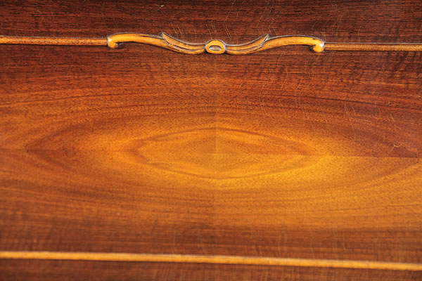 Steinway Model Zfront panel detail Steinway Model Z upright Piano for sale.