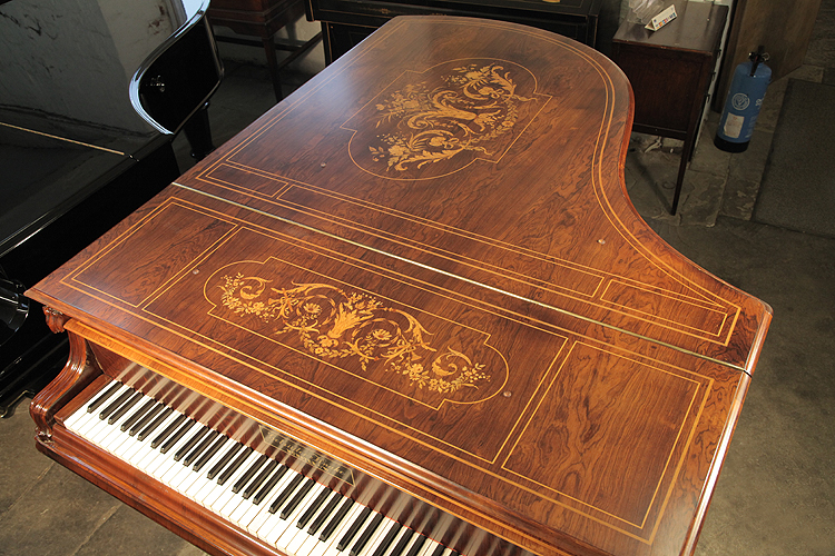 Gebruder Knake Grand Piano For Sale with an Inlaid, Rosewood Case
