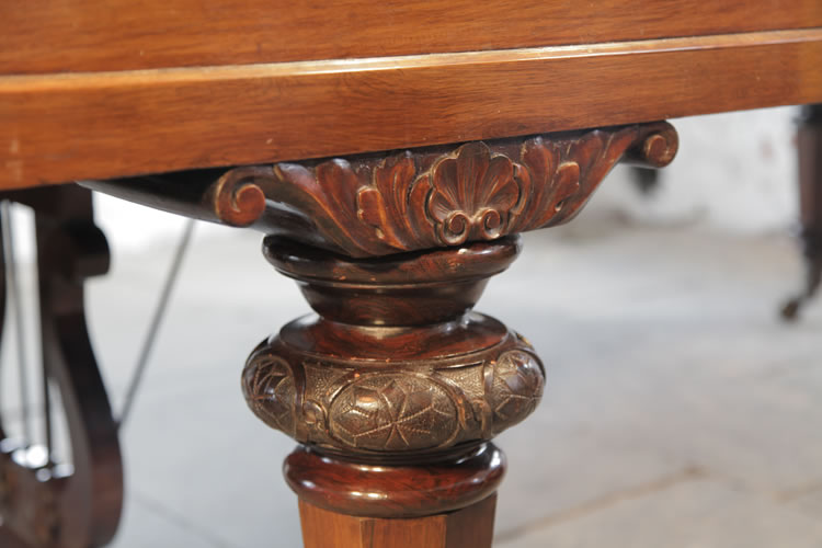 Ibach carved piano leg and capital carved with acanthus and shell detail