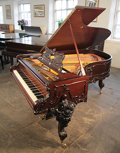 A Rococo Style, 1911, Schiedmayer Model 3 Grand Piano For Sale with an Ornately Carved, Mahogany Case and Cabriole Legs