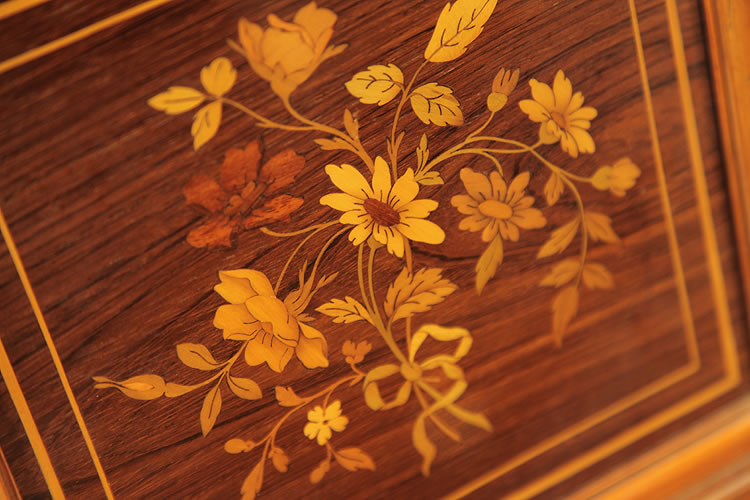 Steinway floral inlay detail