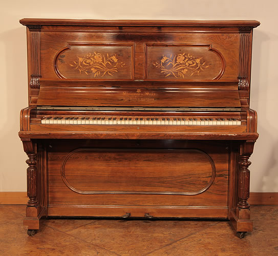 An 1896, Steinway Upright Piano For Sale with a Rosewood Case. 