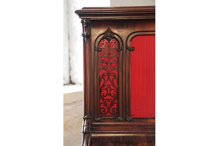 Collard and Collard ornate filigree panel with red silk backing