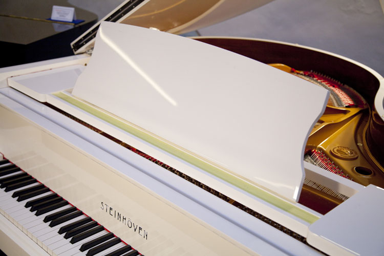 White Steinhoven  Model 148  BAby Grand Piano for sale. We are looking for Steinway pianos any age or condition.