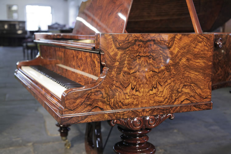 Bechstein piano cheek detail with exquisite wood grain