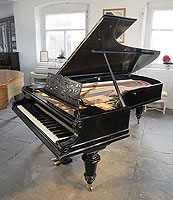 Antique, 1912, Bechstein Model E concert grand piano with a black case and turned legs