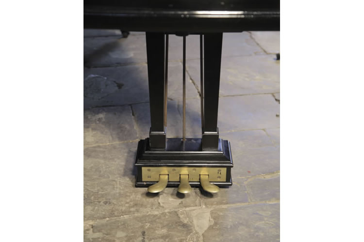 Steinway  three-pedal piano lyre with brass footplate