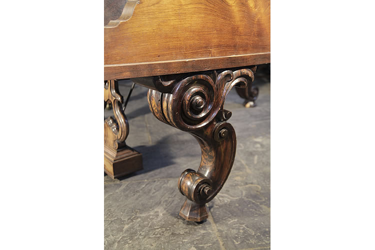 Steinway Rococo style, carved cabriole leg with scroll feet