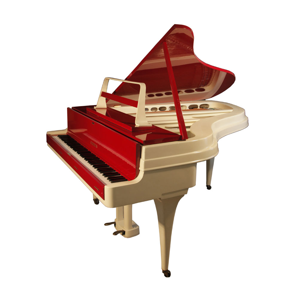 Rippen grand piano for sale with an aluminium case. Besbrode Pianos