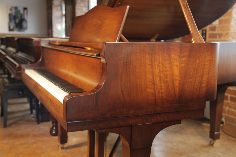 Steinway  model O piano cheek detail. We are looking for Steinway pianos any age or condition.