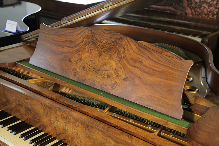 Bechstein figured, walnut piano music desk